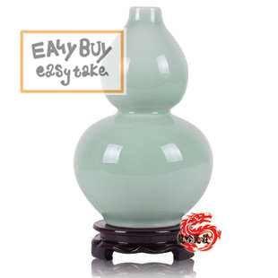 景德鎮陶瓷器花瓶工藝擺件家居客廳裝飾品仿古影青釉葫蘆瓶