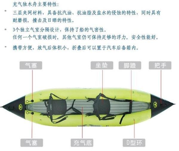 2015庫存特價AquaMarina K1 雙人4米 充氣獨木舟 橡皮艇(適合初學者靜水中划)