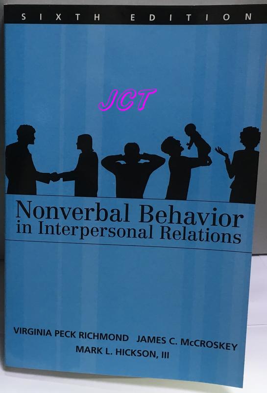 JCT 書 BOOK —NONVERBAL BEHAVIOR IN INTERPERSONAL RELATIONS 