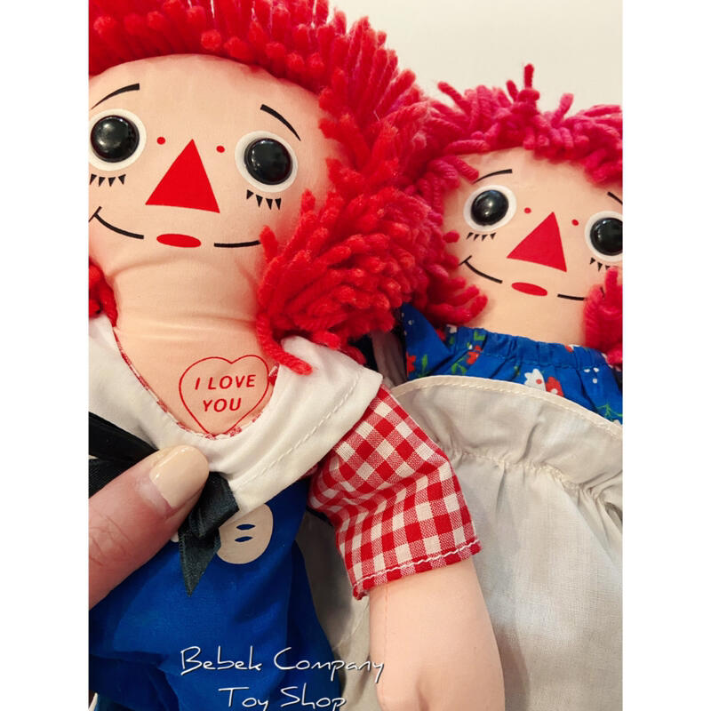 1987年Playskool raggedy Ann & Andy doll 古董玩具12吋布偶安娜貝爾