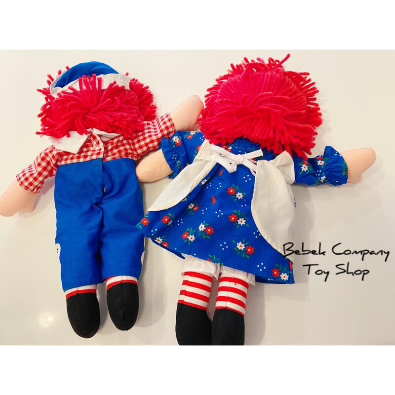 1987年Playskool raggedy Ann & Andy doll 古董玩具12吋布偶安娜貝爾