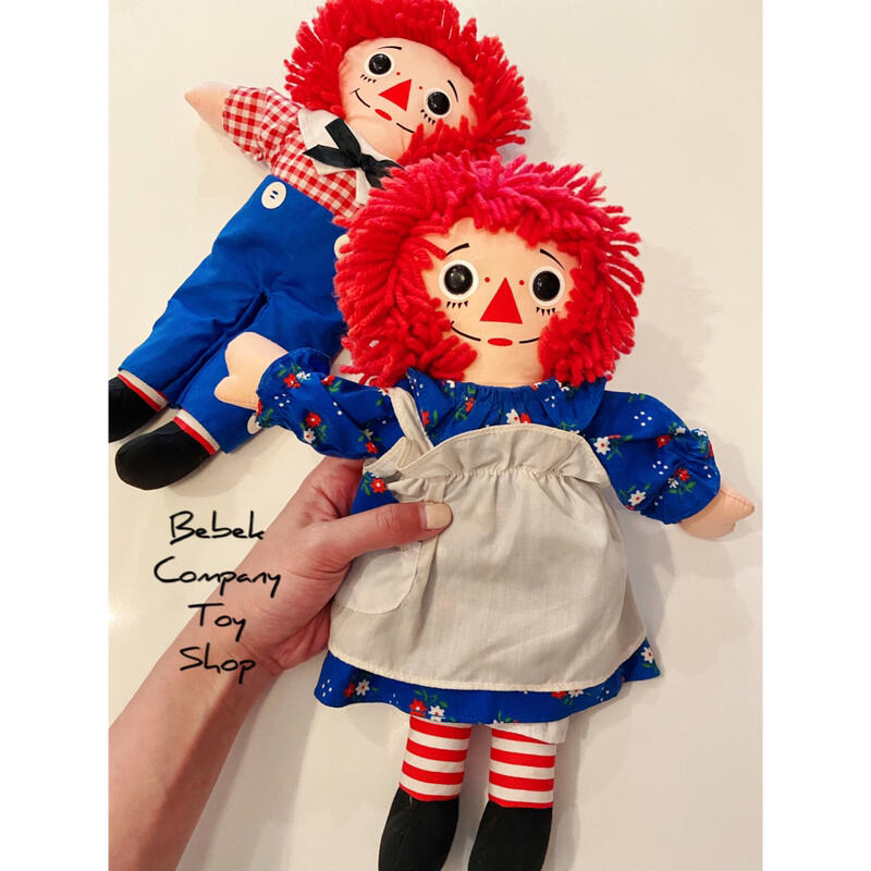 1987年Playskool raggedy Ann & Andy doll 古董玩具12吋布偶安娜貝爾