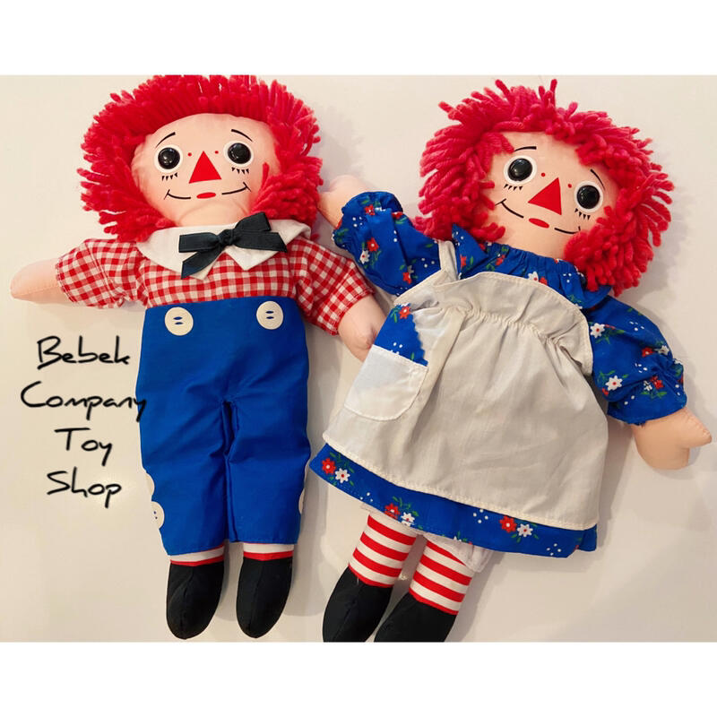 1987年Playskool raggedy Ann & Andy doll 古董玩具12吋布偶安娜貝爾