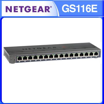 NETGEAR GS116E - ProSafe Plus 簡易網管 16埠 1000M Giga /VLAN/QOS