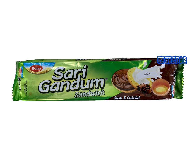 {泰菲印越}印尼 Roma sari gandum sandwich 巧克力夾心餅乾 115克 