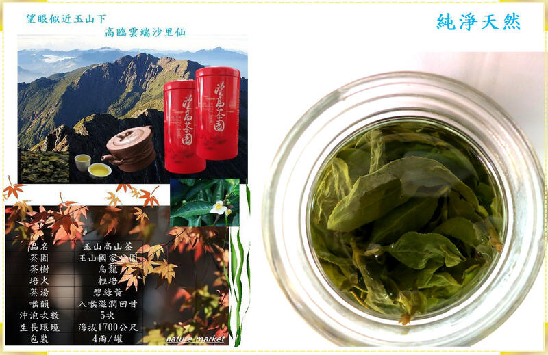 台灣茗茶 玉山烏龍茶 嚴選天然手採 一心二葉 (4兩/真空罐裝)