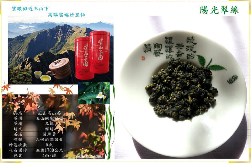 台灣茗茶 玉山烏龍茶 嚴選天然手採 一心二葉 (4兩/真空罐裝)
