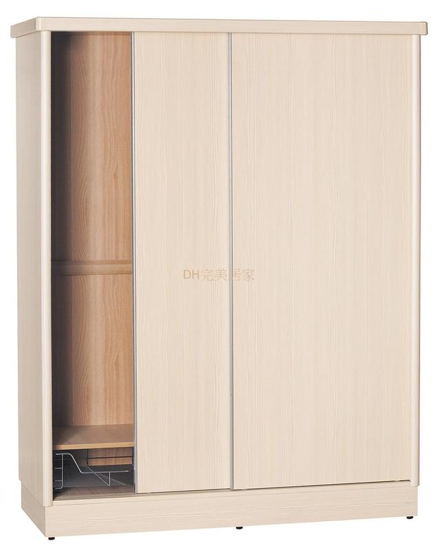 【DH】商品貨號T5713商品名稱 《生活家》5X7尺經典三推門衣櫃˙含內鏡。備有胡桃色白橡色三毛櫸柚木色/四色可選。