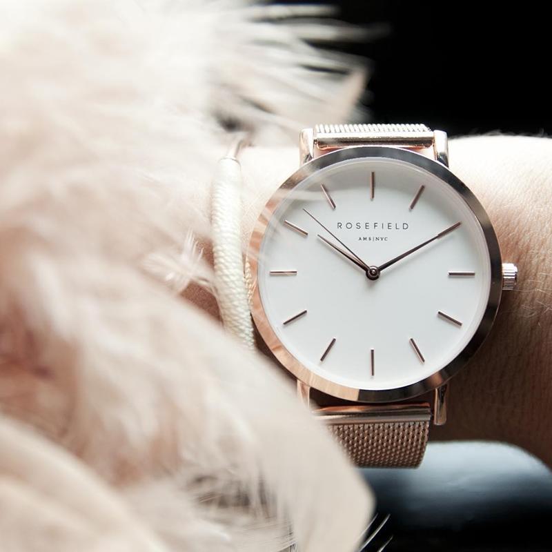 【Rosefield】紐約時尚手錶女錶現貨，首賣特價85折，玫瑰金金屬鍊條錶帶，錶面38mm可用於Cluse，保證正品