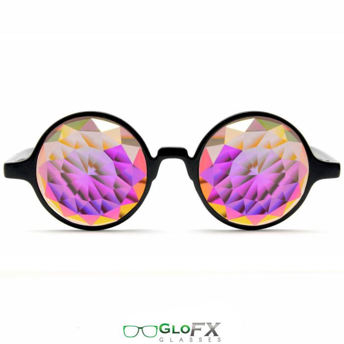 黑色眼鏡萬花筒 GloFX Black Kaleidoscope Glasses – Rainbow Fractal 