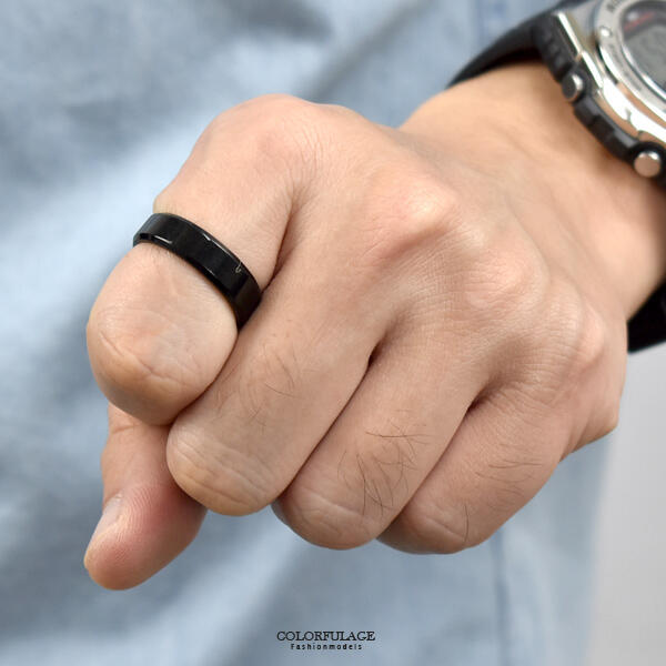 鋼戒 超級簡單黑色戒指【NC245】