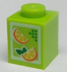 【積木2010】樂高 LEGO 果汁 1X1 積木 / 柳橙汁 食物 道具 3005pb017 / 印刷積木