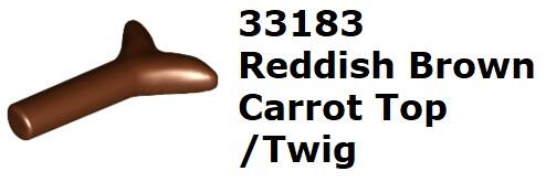 【磚樂】LEGO 樂高 33183 6078605 Carrot Top/Twig 紅棕 蘿蔔葉 芽