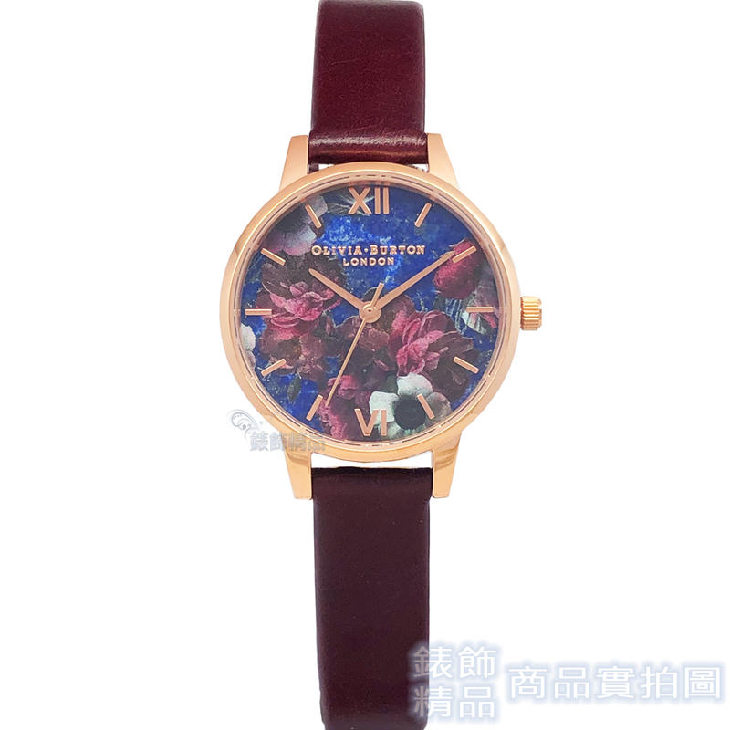 OLIVIA BURTON 手錶 OB16SP10 英式古典 酒紅色錶帶 女錶30mm【錶飾精品】