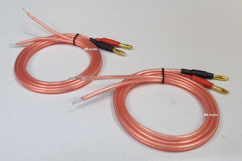 全新 4N無氧銅OCF發燒喇叭線(香蕉頭+裸線/200*2芯)2.5米一對/2顆喇叭用