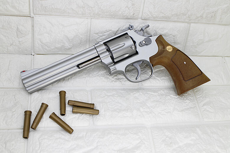 UHC 6吋 左輪 手槍 空氣槍 銀 ( BB槍BB彈玩具槍蟒蛇牛仔城市獵人左輪槍6"PYTHON M357 M586