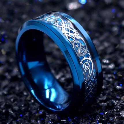 戒指 龍紋戒指 個性男士霸氣韓版钛鋼食指環單身潮男學生戒指尾戒子飾品