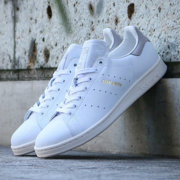 9527 ADIDAS ORIGINALS STAN SMITH 白色白灰奶油底金標日系男鞋S75075