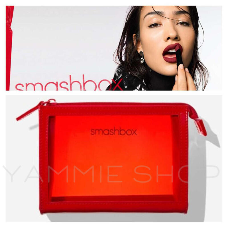 最愛的smashbox 美國專櫃禮 超亮眼 紅色半透明亮面 防水化妝包 盥洗包 收納包 整理包 置物包（SBH49）