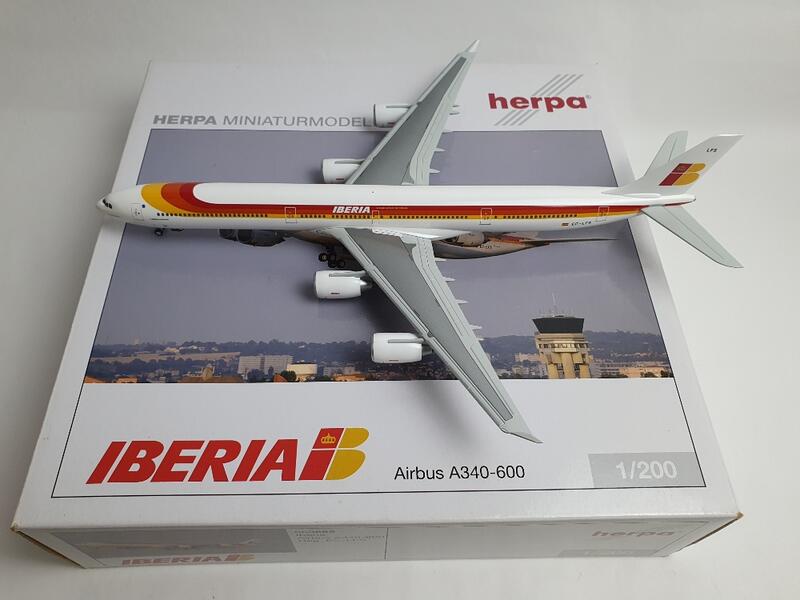 Herpa 1:200 IBERIA 西班牙伊比利亞航空Airbus A340-600 絕版模型EC 