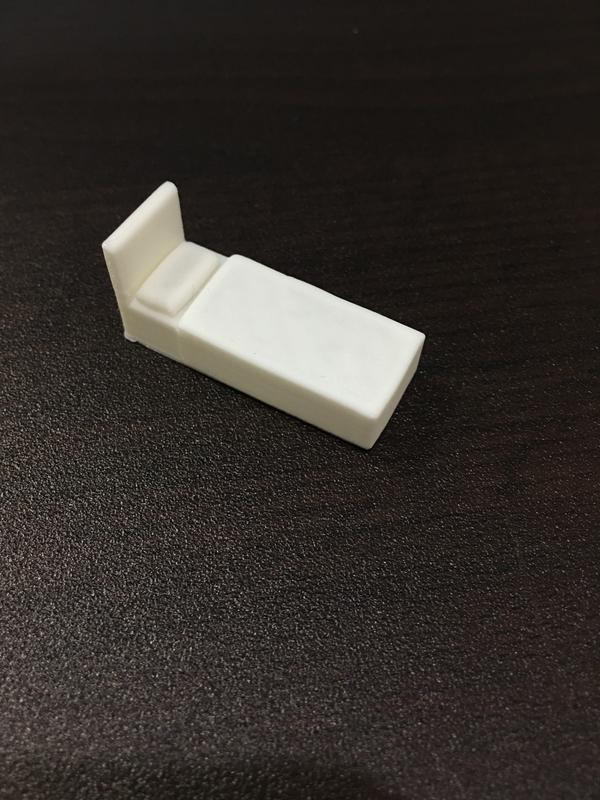3D列印 單人床模型 1:50