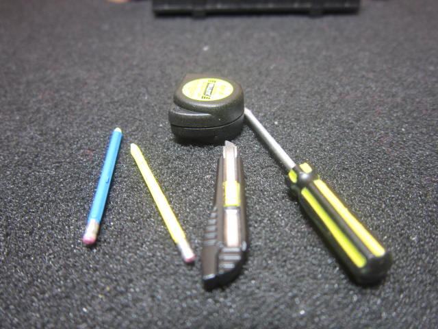 RG5休閒裝備 1/6水電工小工具一組(捲尺美工刀起子鉛筆) mini模型 不是真人用的