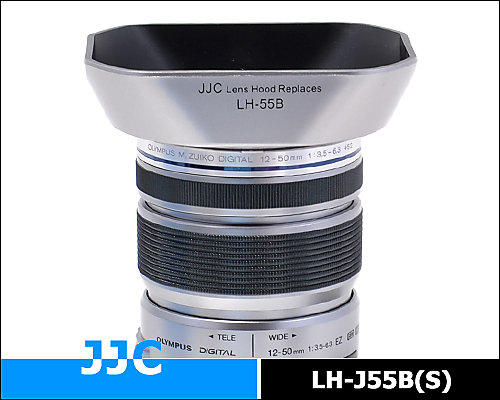 又敗家JJC副廠OLYMPUS銀LH-55B遮光罩相容奧林巴斯原廠LH-J55B適MZD 9-18mm f4.0-5.6