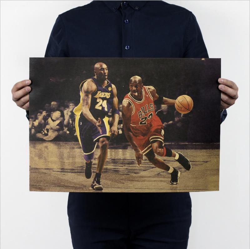 ★現貨★當日出貨★柯比·布萊恩（Kobe Bryant) &麥克·喬丹(Jordan)牛皮紙海報 NBA籃球 喬喜屋