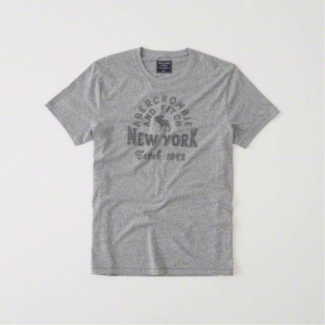 小麥代購全新S/L號abercrombie & fitch A&F灰色T恤