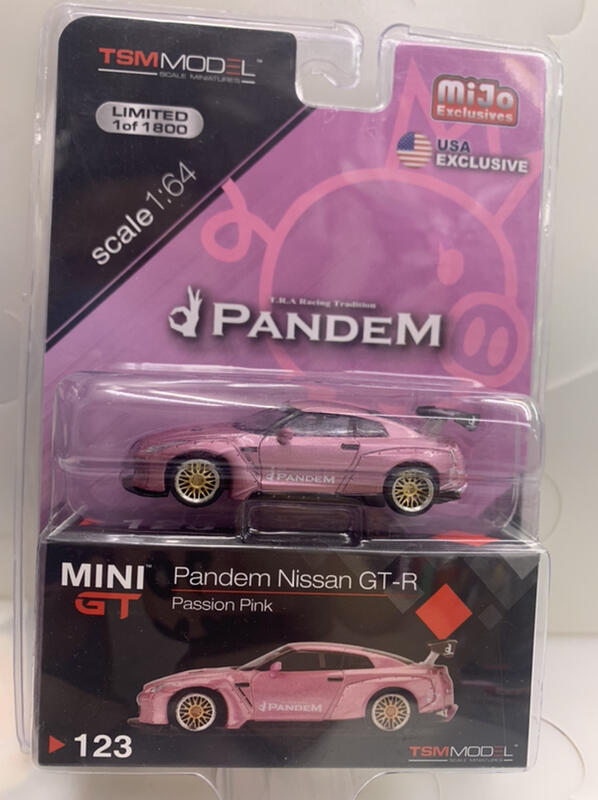 天星王號=MINI GT #123 1/64 美版Pandem Nissan GT-R Passion pink 