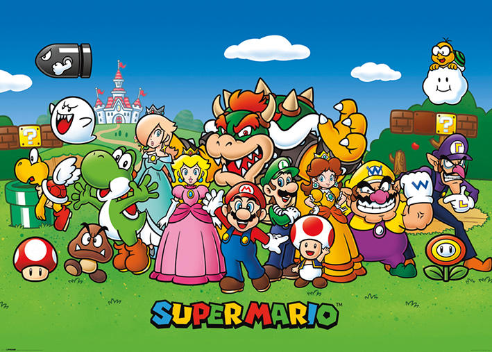 【英國進口超大尺寸線上遊戲海報】任天堂 超級瑪利歐 Super Mario (100x140cm)# GPA72021