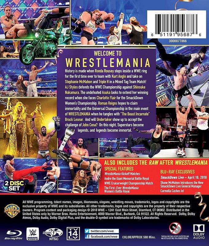 美國瘋潮]正版WWE WrestleMania 34 BD DVD 摔角狂熱PPV大賽精選