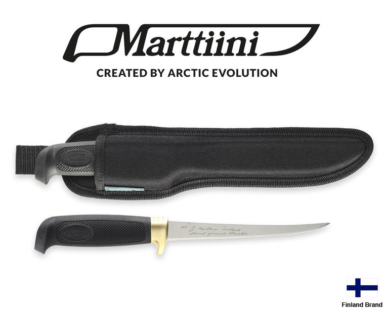 Marttiini芬蘭北歐直刀Condor FILLETING 15魚刀不銹鋼刀刃橡膠柄附尼龍布鞘【Mar826015】