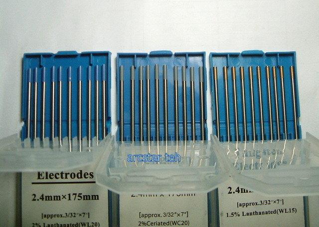 鎢棒:鑭鎢(藍頭,金頭)2.4x175mm 1盒10支(氬焊 離子切割 焊接)