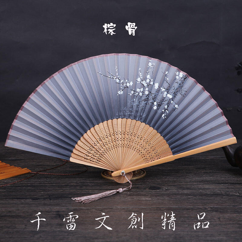 伝統的な日本の扇子 人物と花の絵柄 伝統的な中国の水墨画の扇子 （Asukohu] 刺々しい 中国の伝統的
