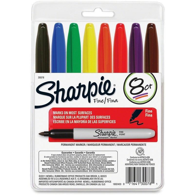 【台北文具】美國 Sharpie Fine    8 色粗字萬用筆組-簽字筆/奇異筆