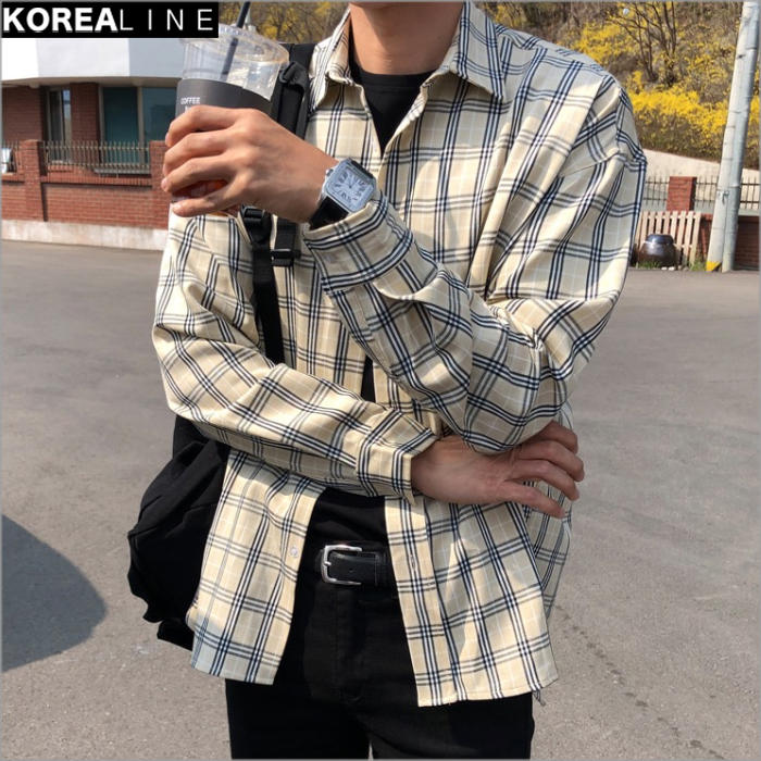 搖滾星球韓國代購 里昂格紋襯衫 / 2色 MT5407