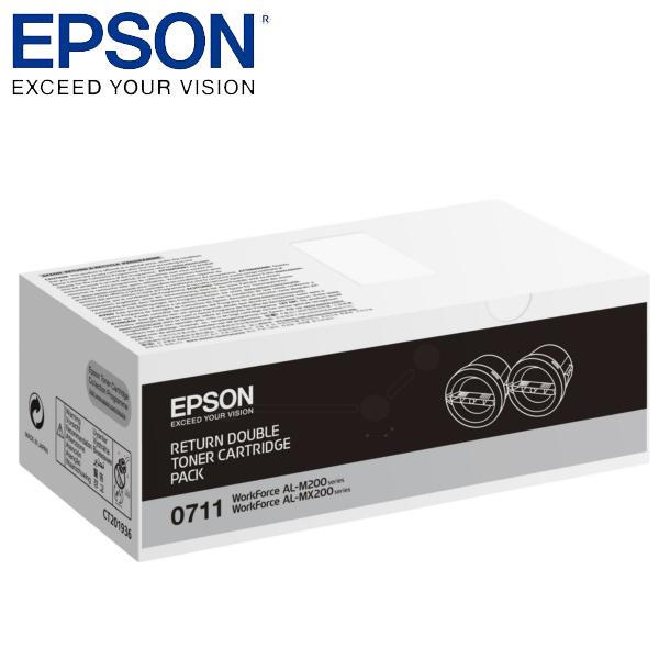 EPSON 原廠雙包裝碳粉匣 S050711 適用 AL-M200DN/M200DW/M200DNF/M200DWF