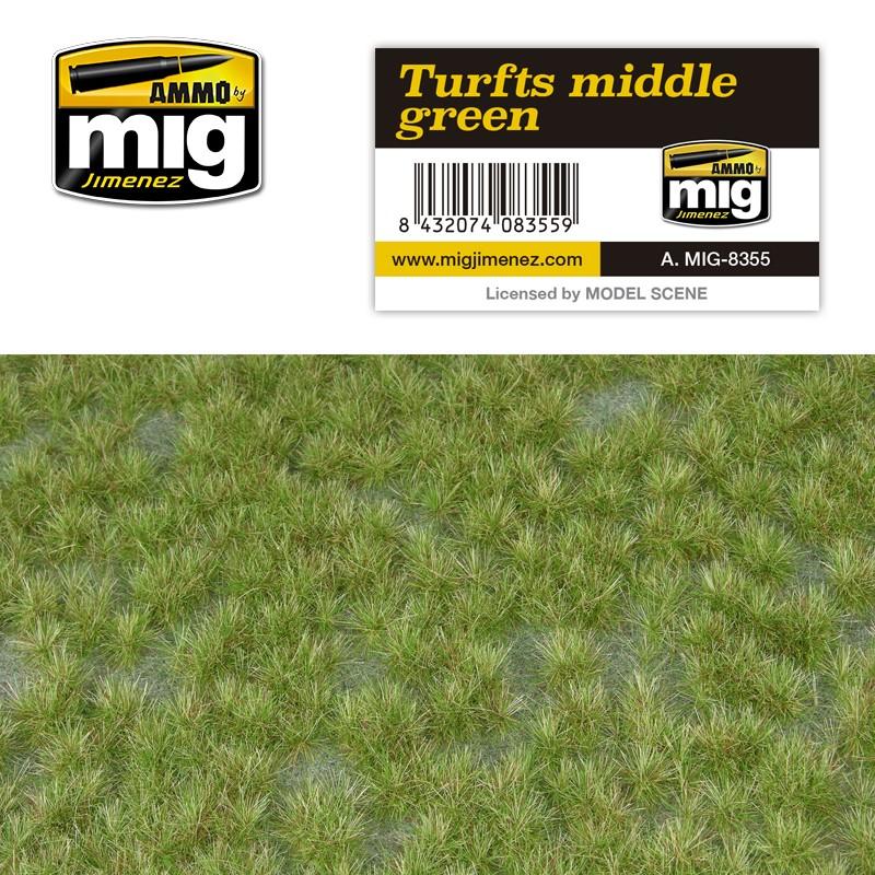 【小人物繪舘】*補貨中*Ammo Mig8355 TURFTS MIDDLE GREEN中綠草叢情景模型 地形草皮