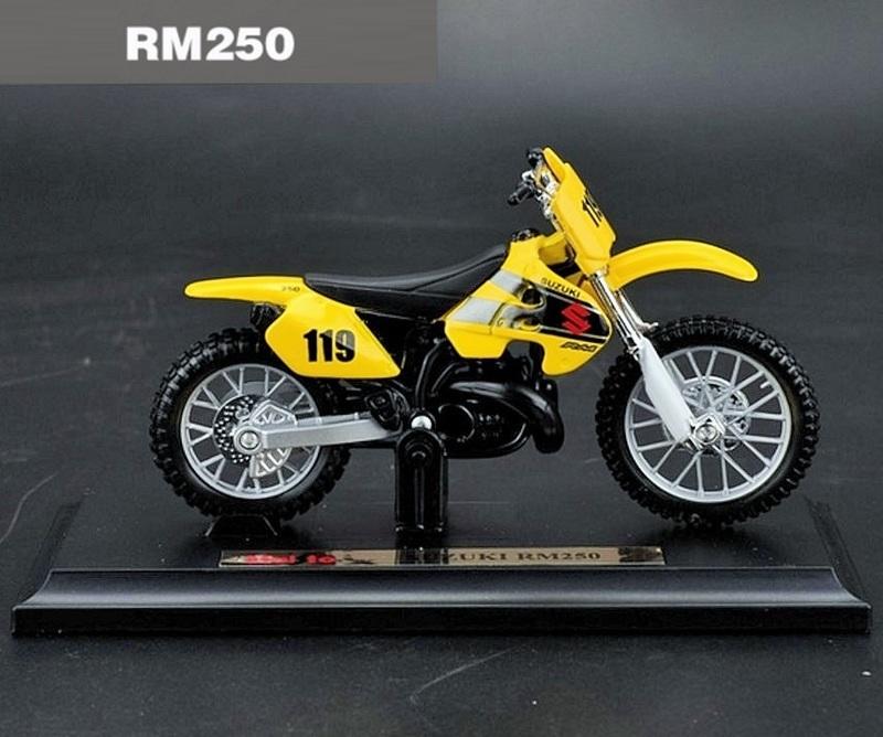 【越野機車模型】Suzuki RM250 黃色 鈴木摩托車 Maisto 美馳圖 1/18精品車模