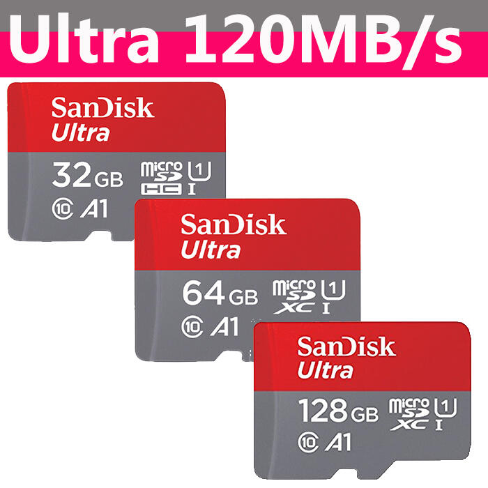 SanDisk 32G 64G 128G ultra microSD SD SDXC 120MB 140MB 手機記憶卡