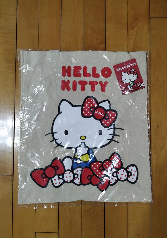 ☆Elle's Castle★全新日本Hello Kitty超可愛蝴蝶結側背包包*環保購物袋*帆布袋*帆布袋