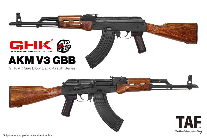 TAF 現貨+免運】GHK AKM V3 GBB 瓦斯步槍(2023最新版本,現貨供應