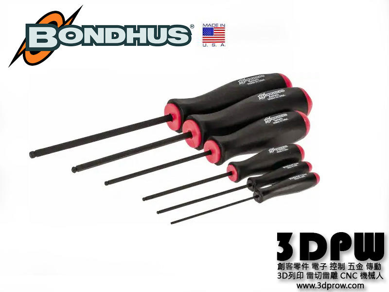 [3DPW] 美國製 進口 BONDHUS 黑色防腐公制 2.0x72mm ProGuard 高精度六角工具 球型圓頭