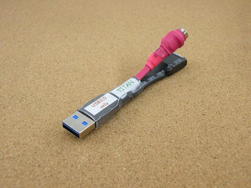 [6N OFC]USB電源/訊號分離轉頭(USB3.0 only) - A公轉A母+DC座(5.5/2.1)
