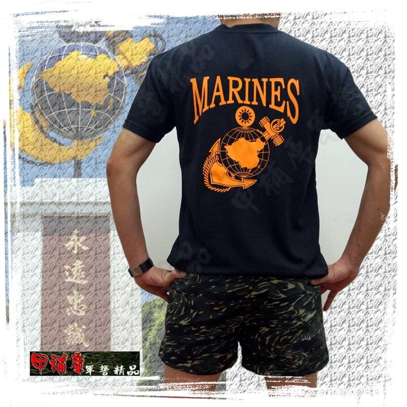 《乙補庫》中華民國海軍陸戰隊MARINES黑色透氣排汗T恤~超涼爽透氣涼衫