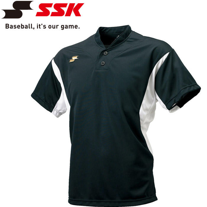 SSK 日本進口 兩扣式棒球短袖T恤.練習服 BT2280-9010 黑白