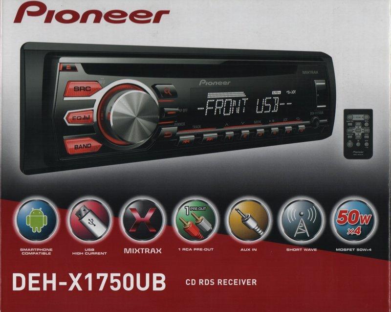 "永成汽車生活館" 【Pioneer】DEH-X1750UB CD/MP3/WMA/AUX/USB主機 (免運費)