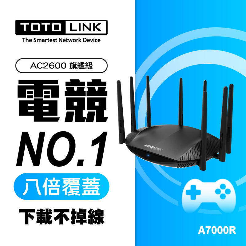 TOTOLINK A7000R AC2600 旗艦級 雙頻 全GIGA 無線寬頻分享器 路由器