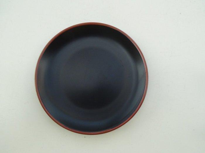 東昇瓷器餐具=霧黑紅邊6吋淺式盤